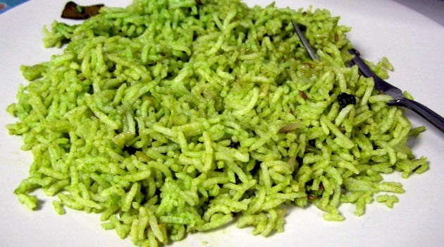 Riso con cime di rapa e salame