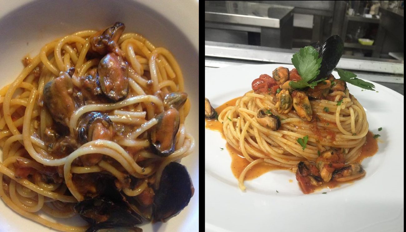 Spaghetti con le cozze con cremoso sughetto