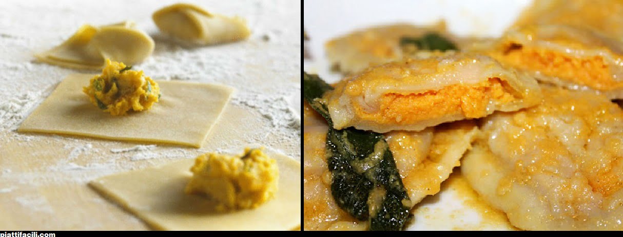 Ravioli di patate e Zucca : come fare la pasta fresca fatta in casa senza lattosio