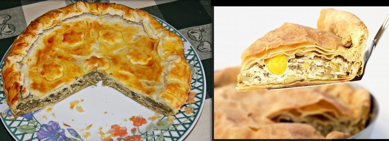 Torta pasqualina di carciofi tipica genovese senza ricotta