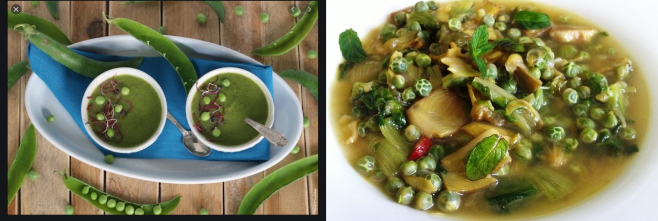Zuppa di scarola con piselli , asparagi e riso integrale