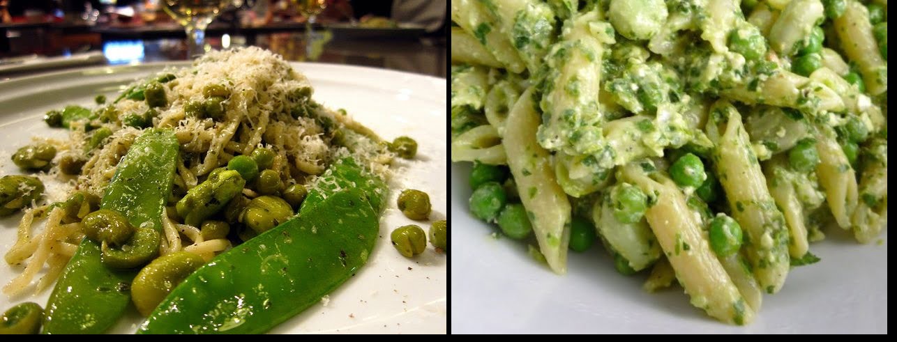 Pasta con fave, piselli e zucchine
