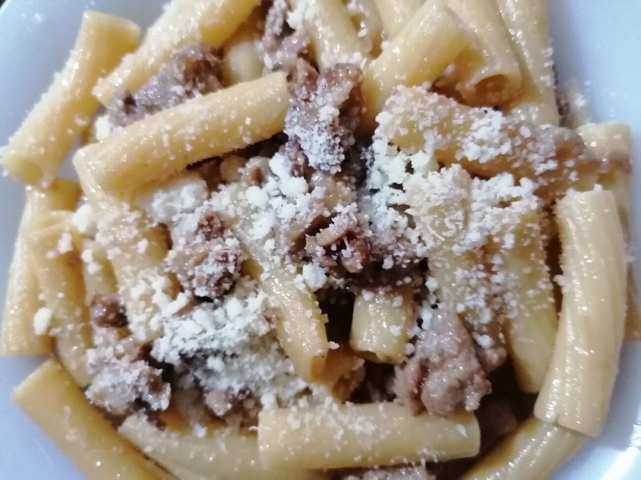Rigatoni con cipolla di Tropea e salsiccia