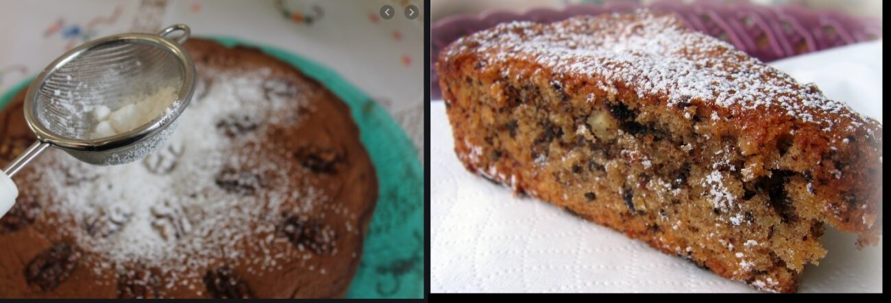 Torta di Noci con zucchero a velo