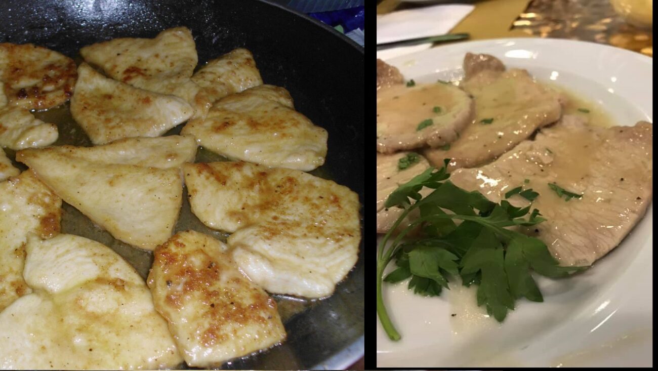 Scaloppine di maiale infarinate cotte al vino bianco