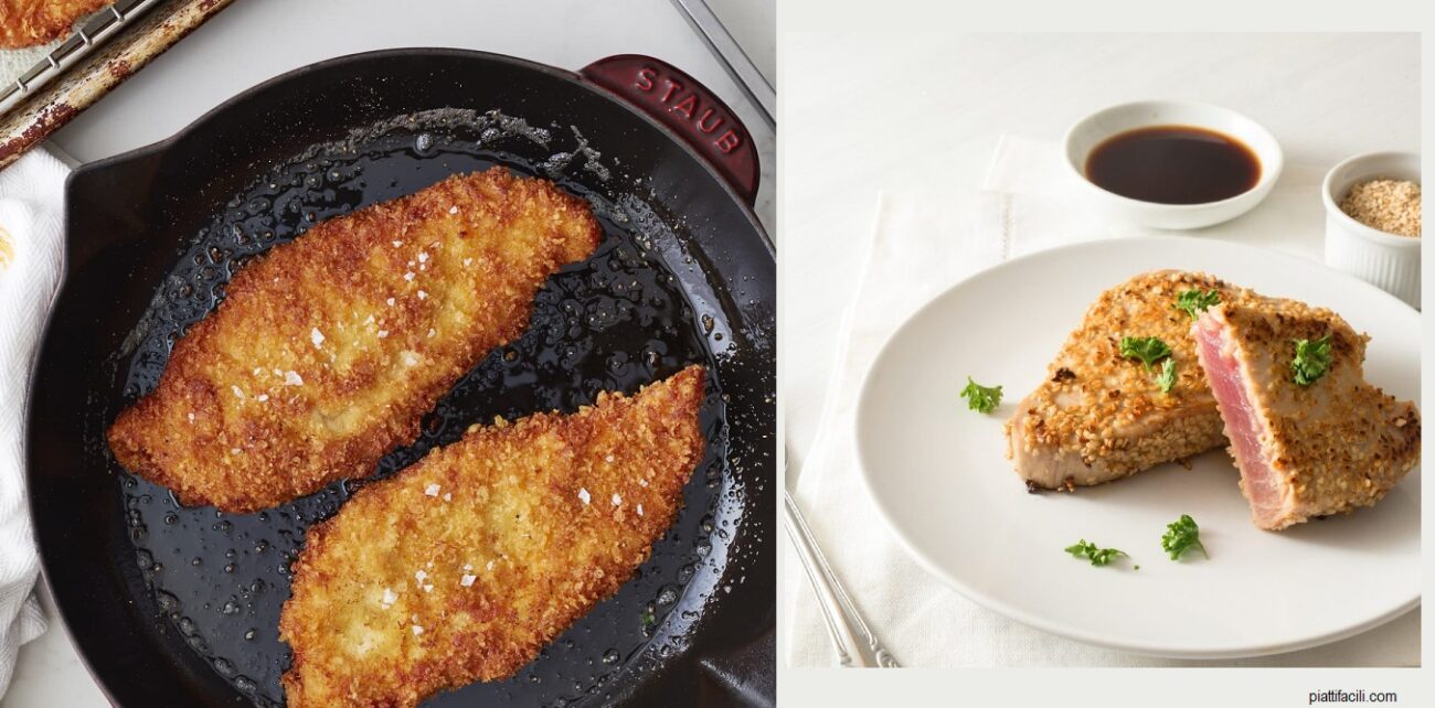 Tonno impanato che diventa cotoletta in padella