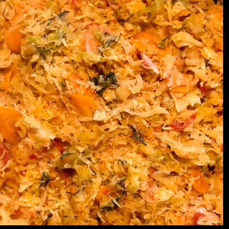 Verza condita con carota, peperone ed aneto