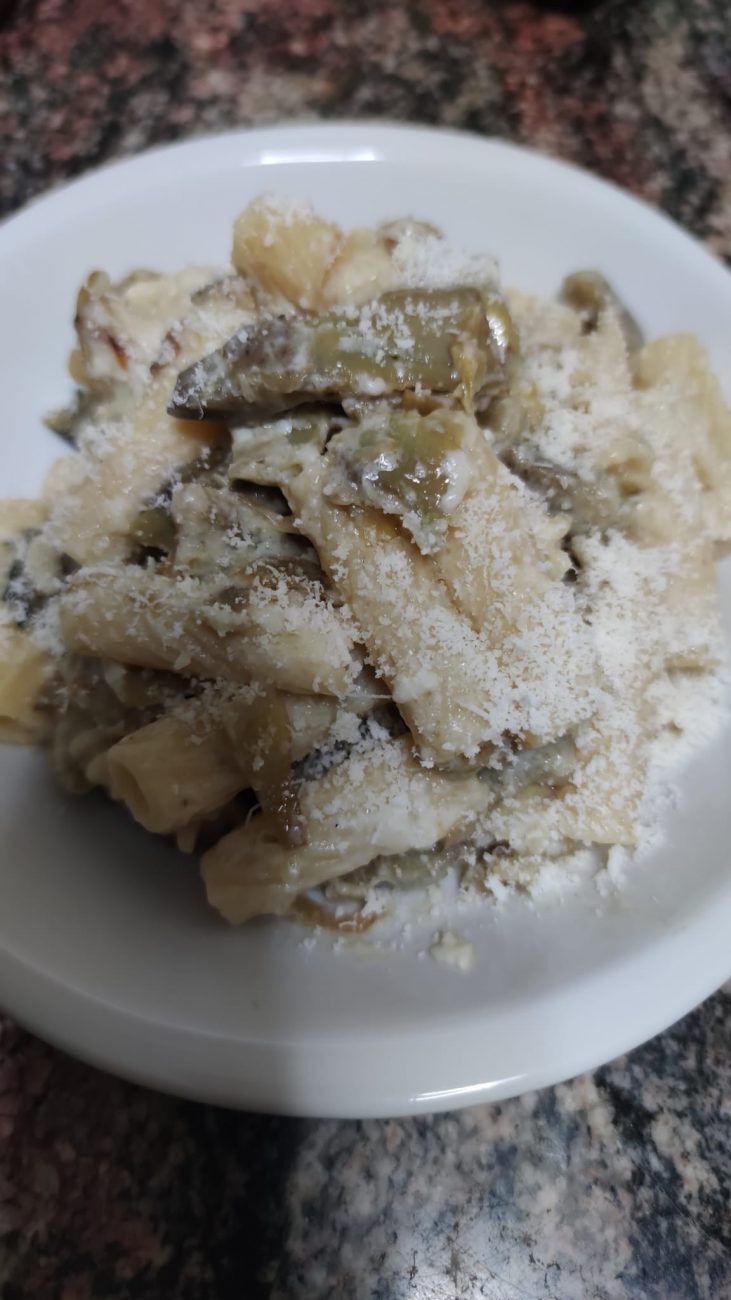 Pasta con carciofi e nasello